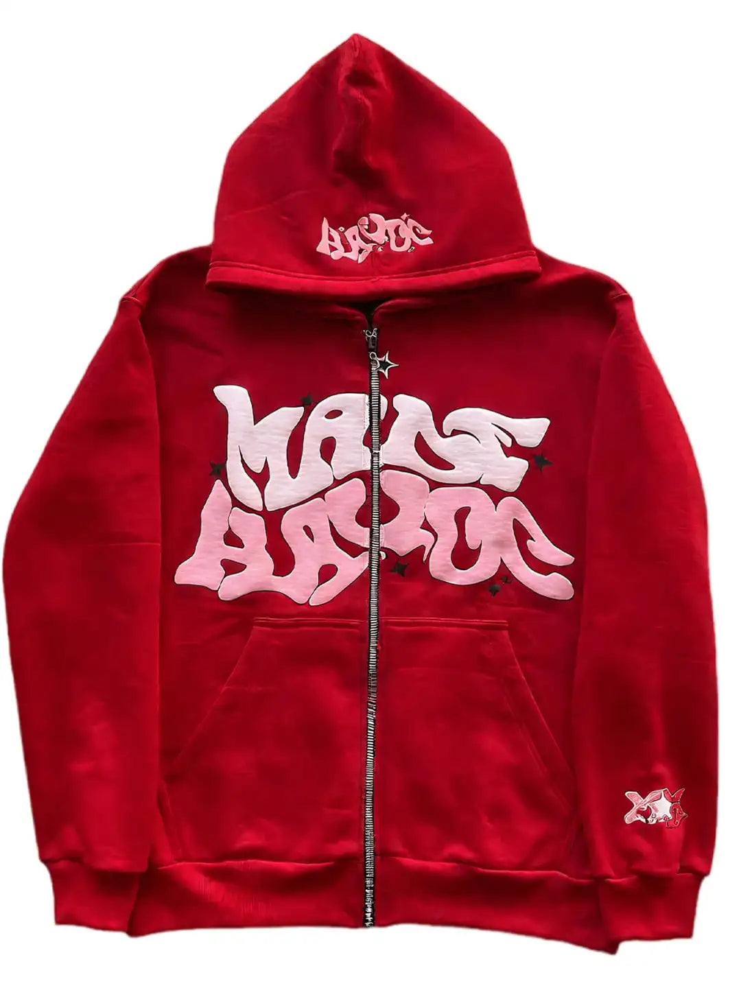 Men's Full Zip Y2K Hoodie Graphic Lettter Print Long Sleeve Fashion Jacket Hooded Sweatshirt