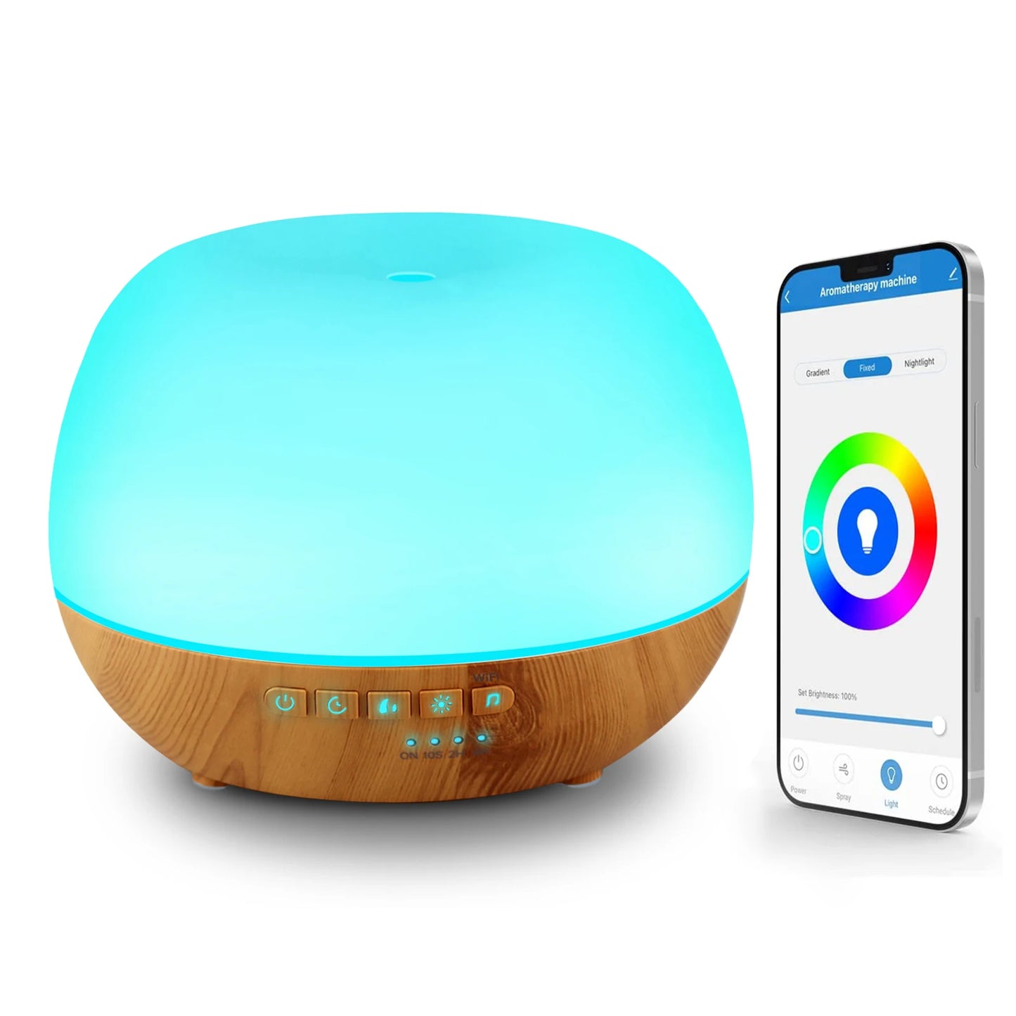 Tuya WiFi Smart 500ML Aromatherapy Essential Oil Diffuser Wood Grain Remote Control Ultrasonic Air Humidifier Cool With