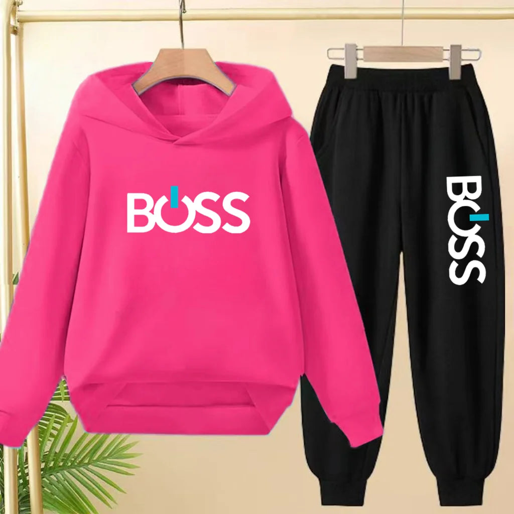 Children Hoodie Sweatshirt+Pants Two-Piece Set Product Pretty Boys Girls Coat 3-12 Yrs Casual Fashion Letter Clothing Sports Set