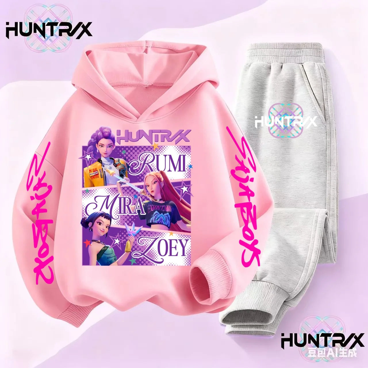 Children Hoodies Sets Kpop Demon Hunters Saja Boys Pullover Girls Boys Sweatshirts Anime Trucksuit Autumn Casual Kids Clothes