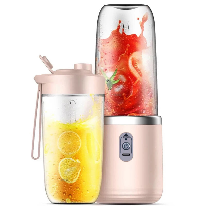 400ml Portable Electric Juicer Double Cup USB Fruit Blender Mixer for Juice Milkshake Smoothie Making Multifunction Juice Maker