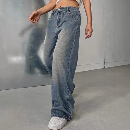 European And American Women's Washed Vintage Denim Pants
