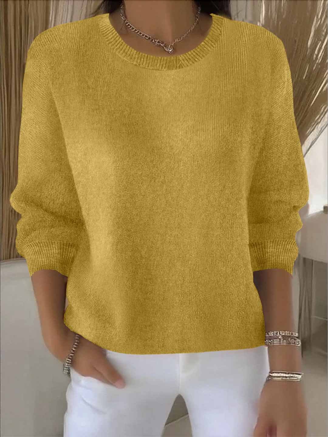 Women's Solid Color Long Sleeve Sweater