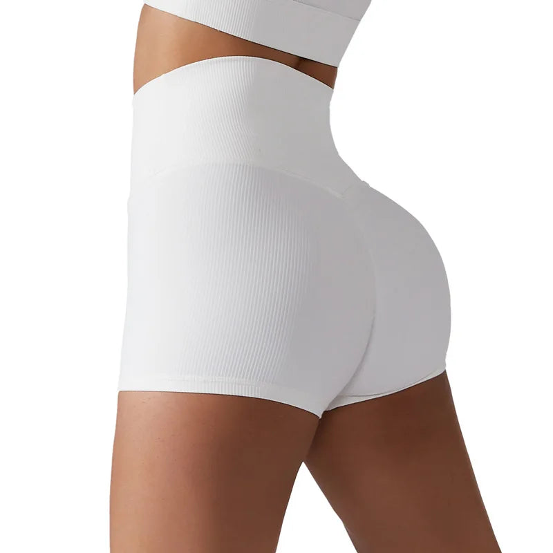 2023 Women's High Waist Seamless Gym Shorts Tummy Control & Butt Lifting Biker Scrunch Yoga Shorts Wholesale Price Solid Pattern