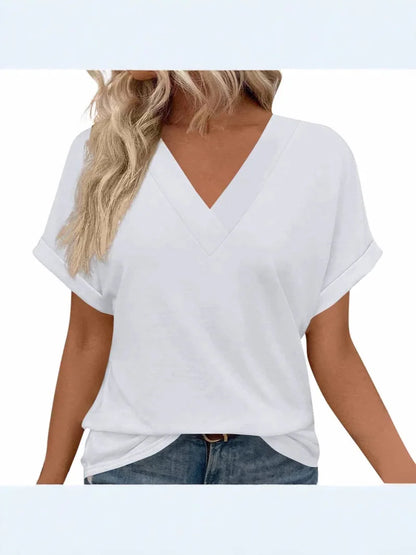 V Summer New Cross border European and American Women's Printed Women's Top T-shirt YY172