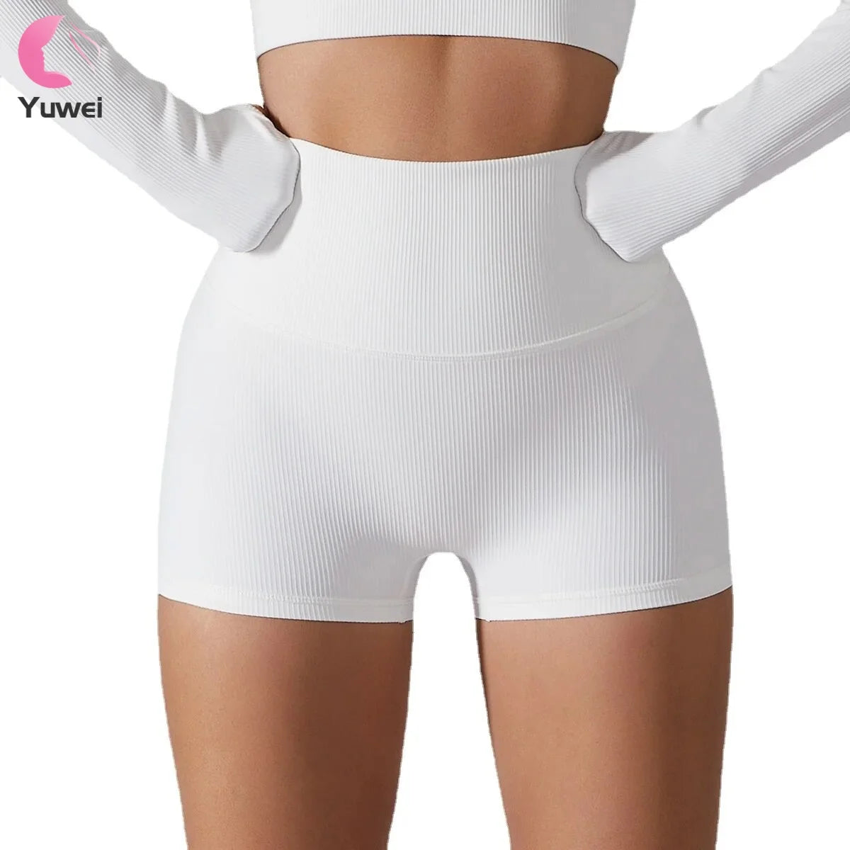2023 Women's High Waist Seamless Gym Shorts Tummy Control & Butt Lifting Biker Scrunch Yoga Shorts Wholesale Price Solid Pattern