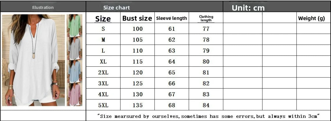 S-5XL Spring Plus Size Women Blouses White V-neck Long Sleeve Loose Shirt Female Spring Elegant Casual Trendy Ladies Clothes