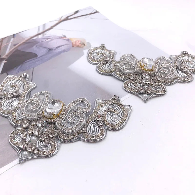 New Shining Elegant Bridal Wedding Party Shoes Accessories For high Heels Flats Slipper Shoes Rhinestone Shoe Decorations flower