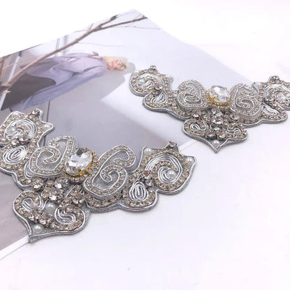 New Shining Elegant Bridal Wedding Party Shoes Accessories For high Heels Flats Slipper Shoes Rhinestone Shoe Decorations flower