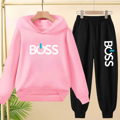 Children Hoodie Sweatshirt+Pants Two-Piece Set Product Pretty Boys Girls Coat 3-12 Yrs Casual Fashion Letter Clothing Sports Set