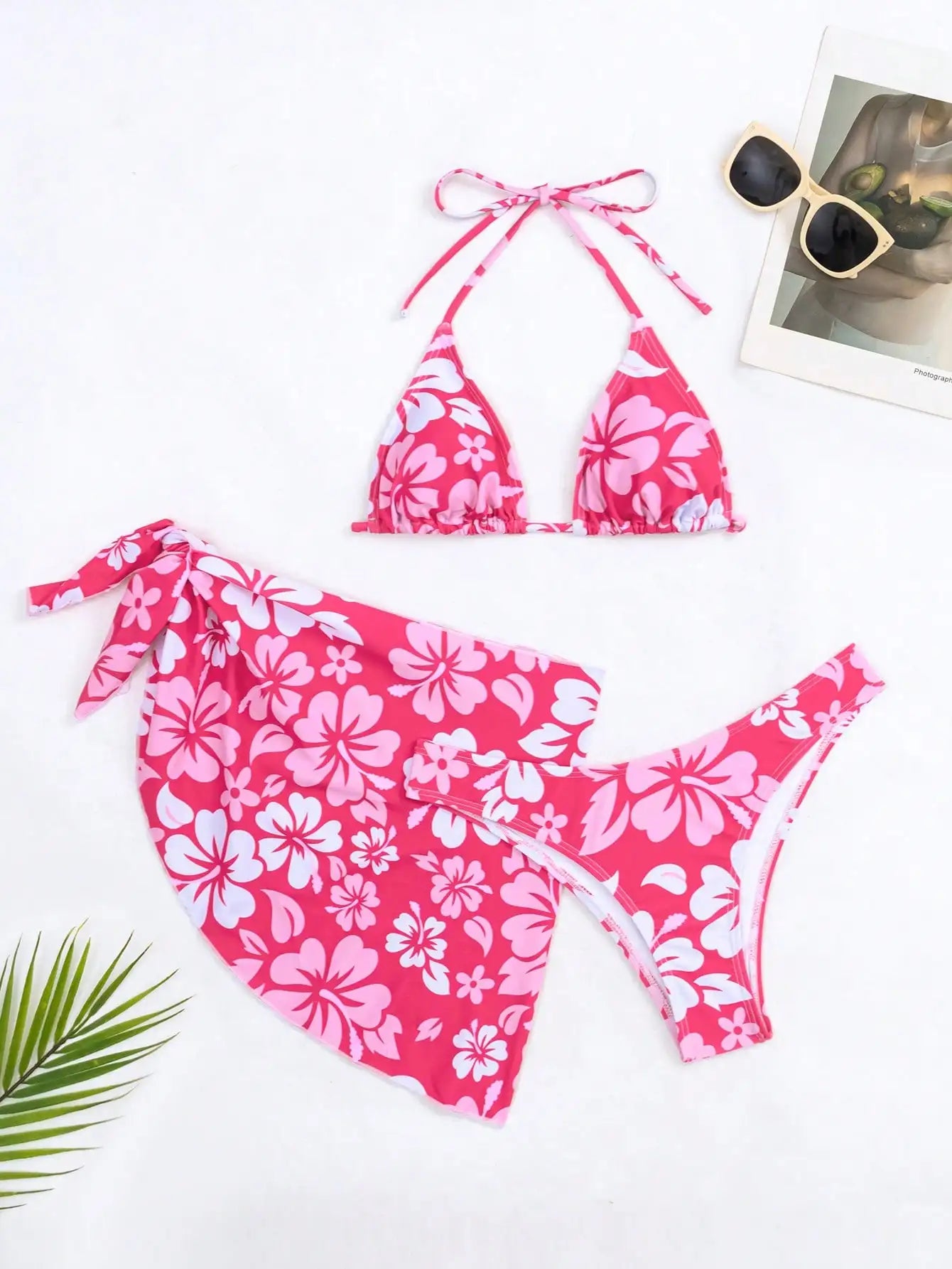 European and American Sexy Swimsuit Skirt Bikini Three-Piece Set