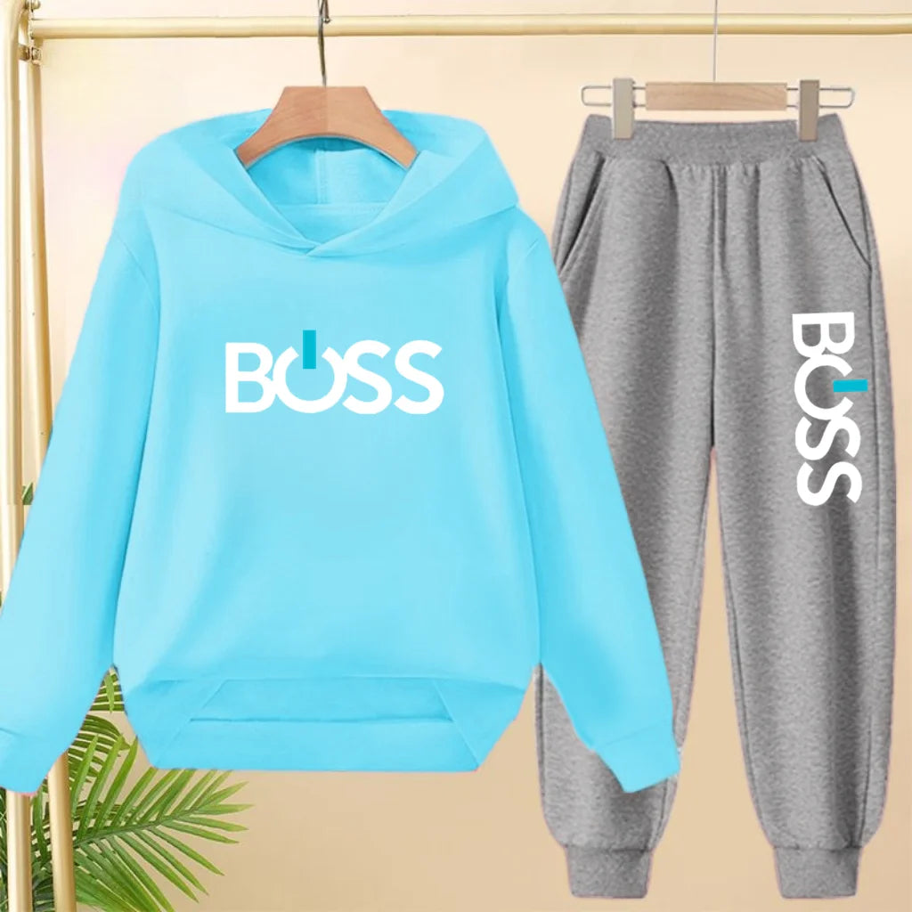 Children Hoodie Sweatshirt+Pants Two-Piece Set Product Pretty Boys Girls Coat 3-12 Yrs Casual Fashion Letter Clothing Sports Set