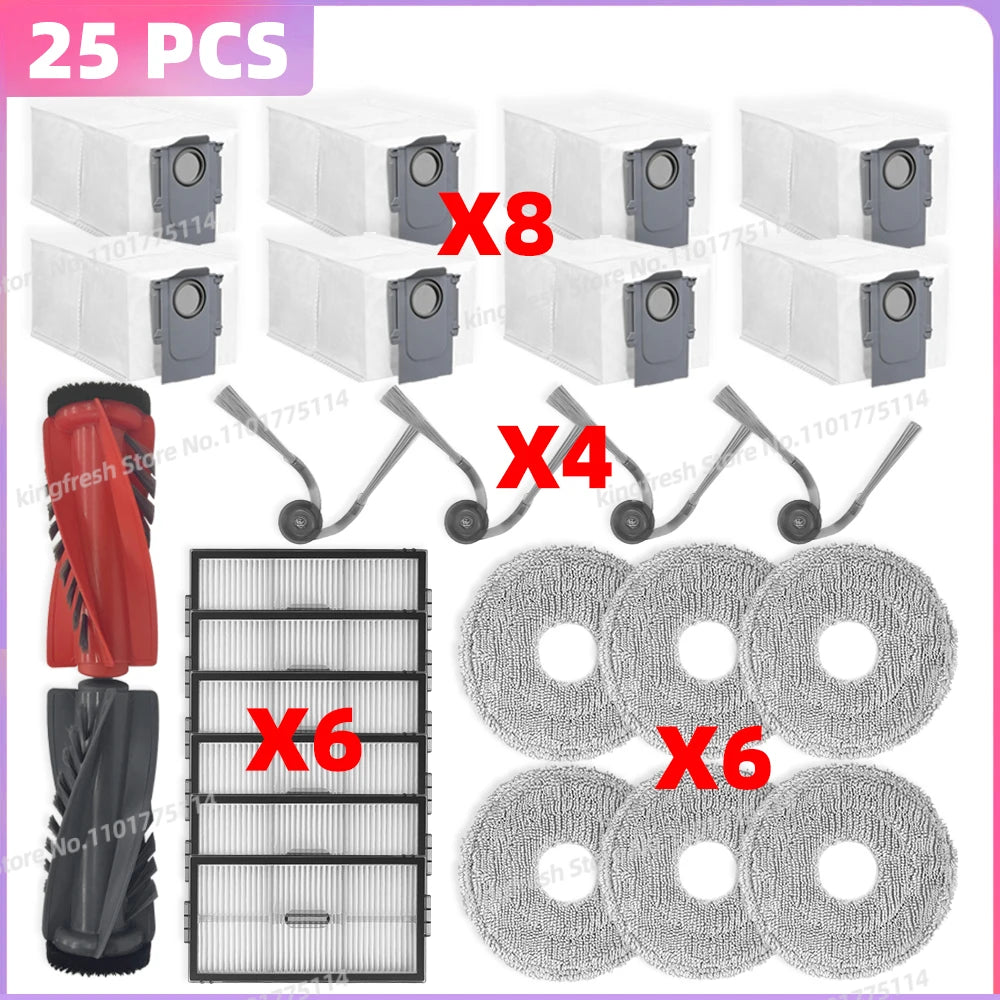 Fit For ( Roborock Saros 10R / S9 MaxV Slim ) Parts Main Side Brush HEPA Filter Mop Cloth Dust Bag