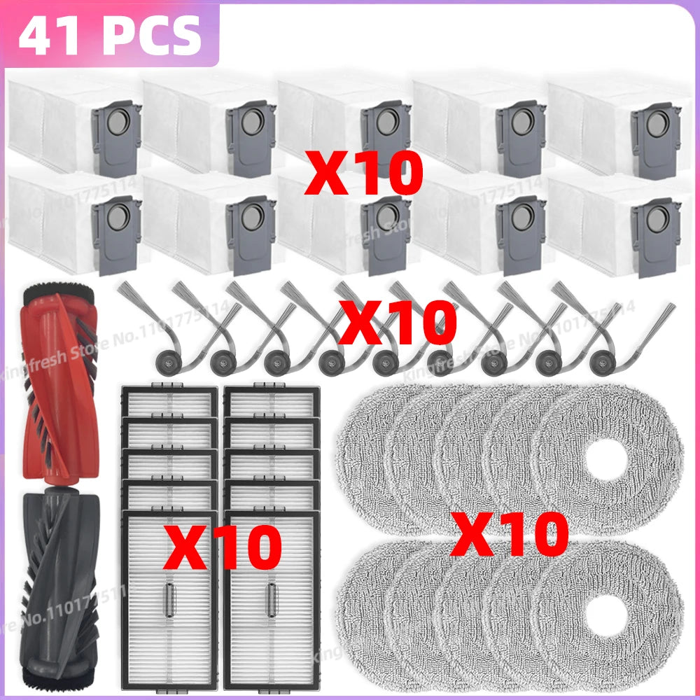 Fit For ( Roborock Saros 10R / S9 MaxV Slim ) Parts Main Side Brush HEPA Filter Mop Cloth Dust Bag