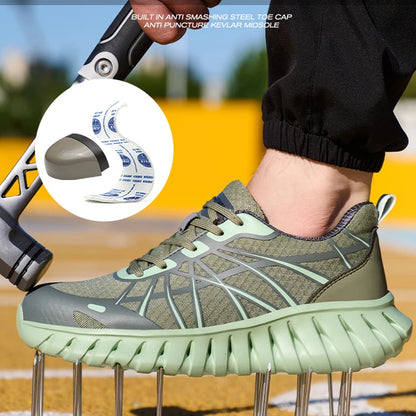 Lightweight Steel toe shoes Breathable Safety Shoes Men Puncture-Proof Work Sneakers Indestructible shoes comfort Security Shoes
