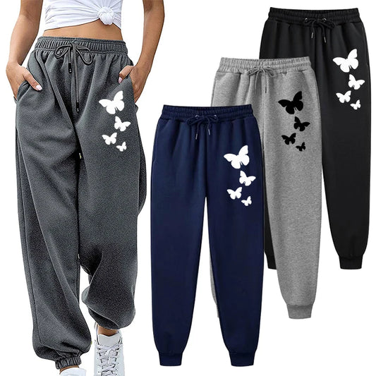 Fashion Letter Printing Joggers Autumn Winter Drawstring Casual Pants Fleece Sweatpants Workout Running Gym Fitness Trousers