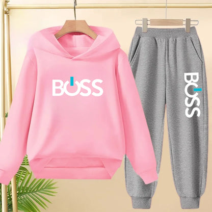 Children Hoodie Sweatshirt+Pants Two-Piece Set Product Pretty Boys Girls Coat 3-12 Yrs Casual Fashion Letter Clothing Sports Set