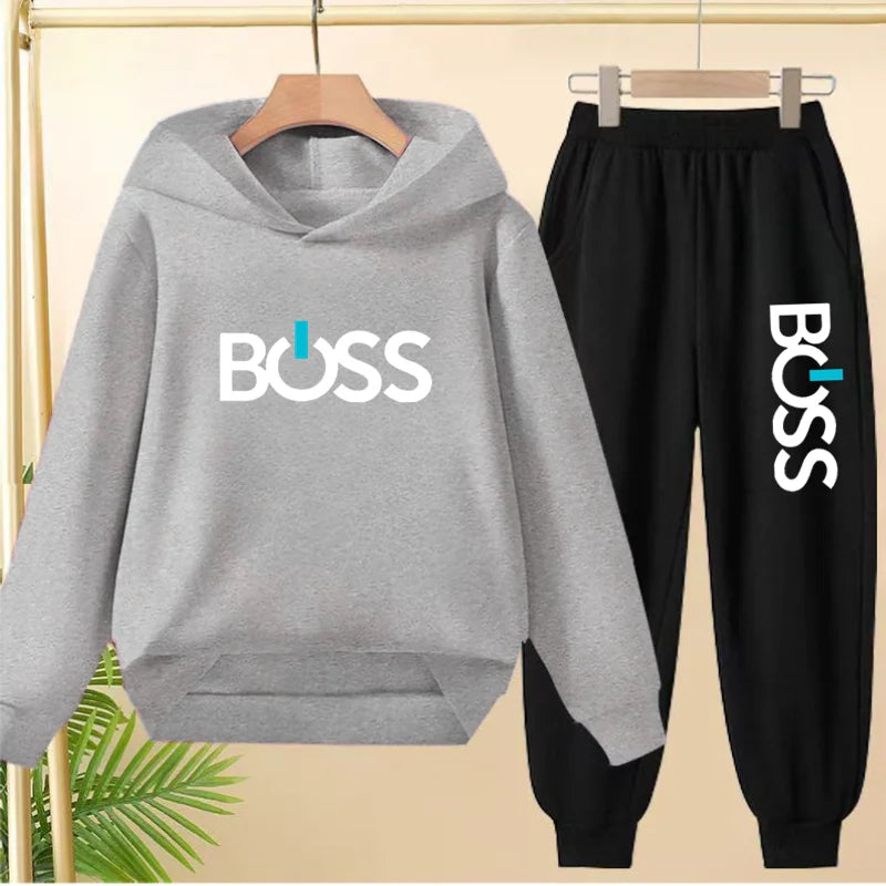 Children Hoodie Sweatshirt+Pants Two-Piece Set Product Pretty Boys Girls Coat 3-12 Yrs Casual Fashion Letter Clothing Sports Set