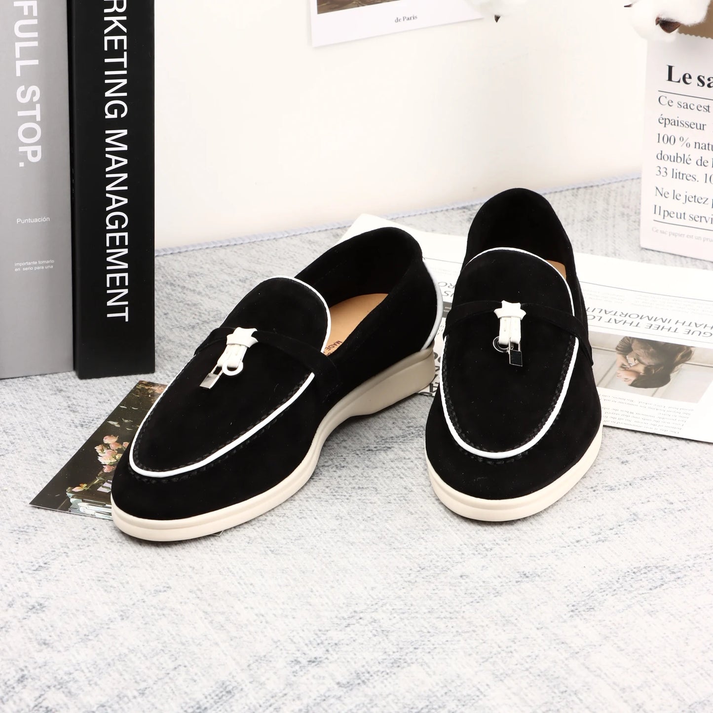 XOBZJH brand high-quality loafers, soft unisex casual shoes, multi color genuine leather flat shoes, luxurious design
