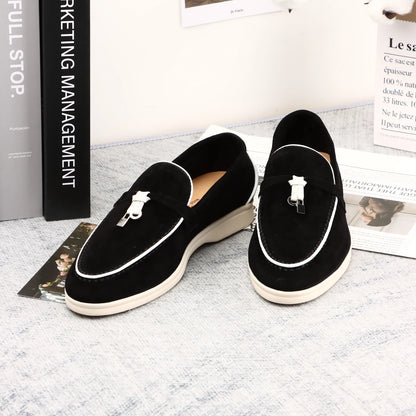 XOBZJH brand high-quality loafers, soft unisex casual shoes, multi color genuine leather flat shoes, luxurious design