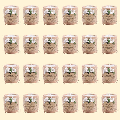 6/12/24PCS Guest Gift Candle for Wedding Wooden Tealight Candle Holders Bridal Shower Thank You Gifts for Baby Shower