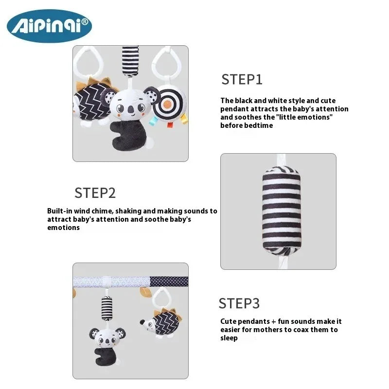 Baby Stroller Hanging Toy - Musical Mobile Attachment for Cribs  Prams, In-Stock Clip-On Entertainer with Soothing Chimes