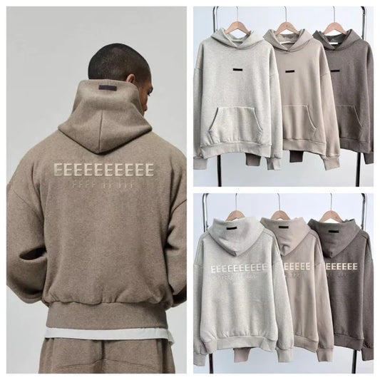 25SS Classic Brand Men's Hoodies Luxury Design Back Double Row Heavy Metal Silicone Letter Hoodies High Street Couple Loose Coat