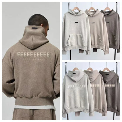 25SS Classic Brand Men's Hoodies Luxury Design Back Double Row Heavy Metal Silicone Letter Hoodies High Street Couple Loose Coat