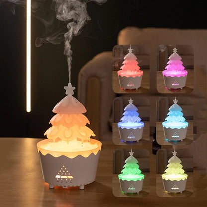 New Christmas tree raindrop humidifie 7color night light Christma Tree Humidifier Home Desktop bedroom essential oil diffuser