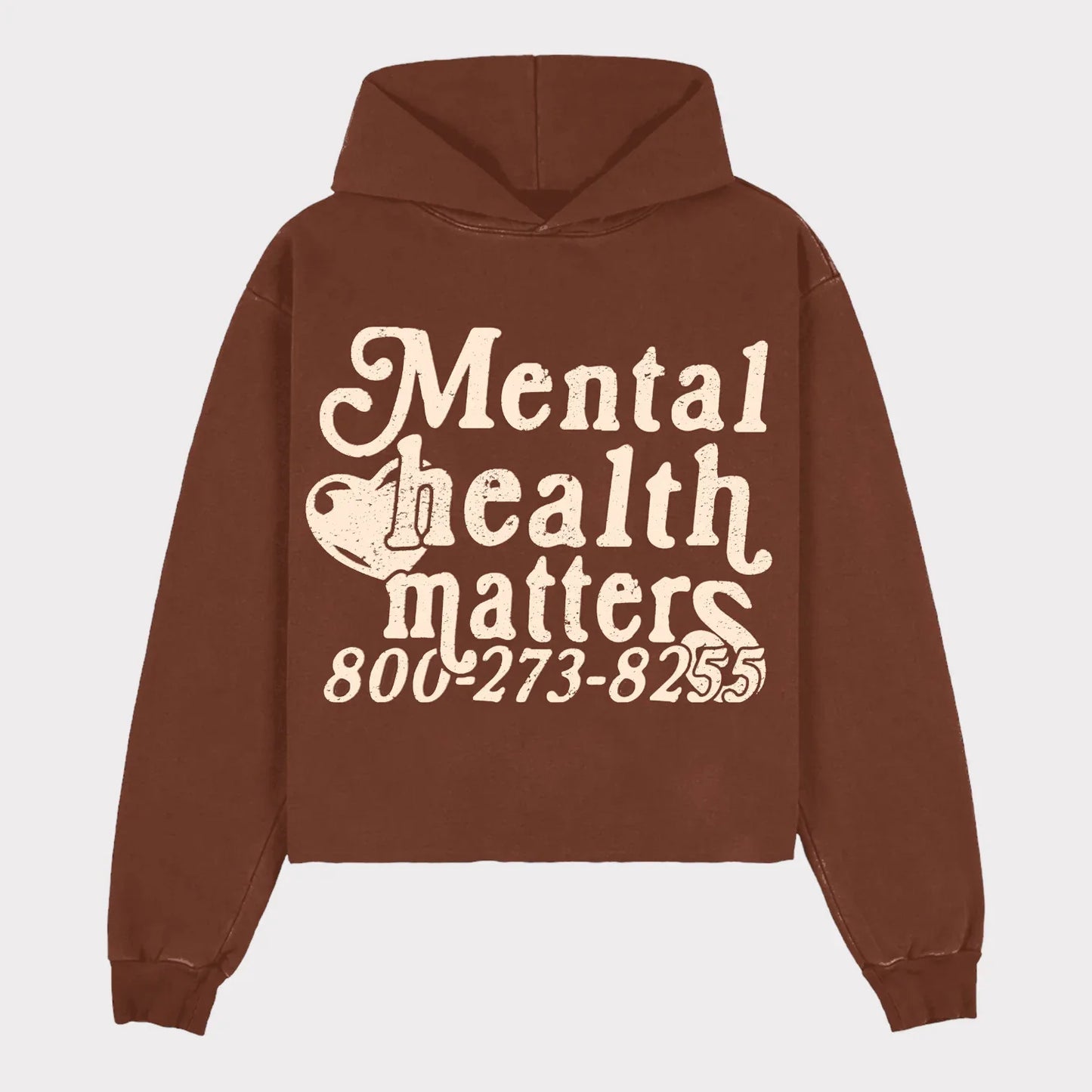 Mental Health Matters Graphic Print Pullover Hoodie Mens Oversized Street Trend Style Hoodie Causal Sweatshirt for Adult&Kid