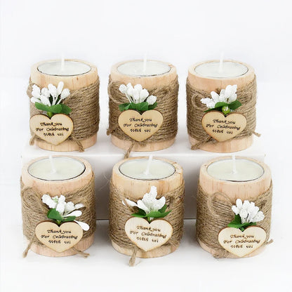 5/10pcs Wedding Wooden Tealight Candle Holder Thank You for Celebrating With Us Birthday Party Table Decoration Christmas Gifts