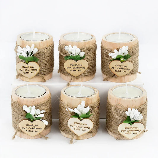 5/10pcs Wedding Wooden Tealight Candle Holder Thank You for Celebrating With Us Birthday Party Table Decoration Christmas Gifts