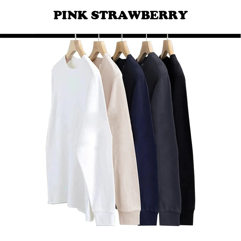 American Street Letter Print T-shirt Men 2025 Autumn New 100% Cotton White O-Neck Loose Casual T-shirt Y2k Tops Male clothing