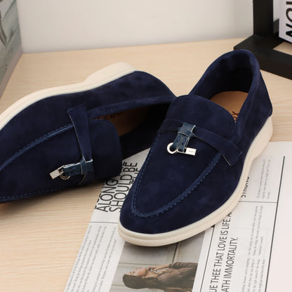 XOBZJH brand high-quality loafers, soft unisex casual shoes, multi color genuine leather flat shoes, luxurious design