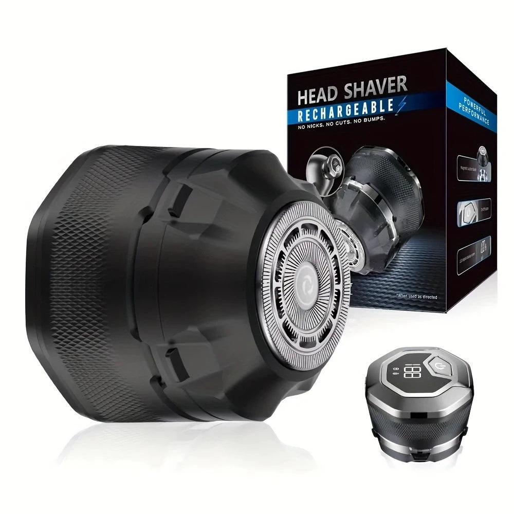 Rechargeable Electric Shaver for Men Single Head Powerful Hair Trimmer Wet/Dry Bald Beard Cutting Machine