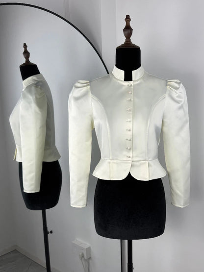 Tossy Autumn Satin Fashion Shirts Top For Women Patchwork Commute Solid Elegant Long Sleeve Cropped Cardigan Female Shirts Top