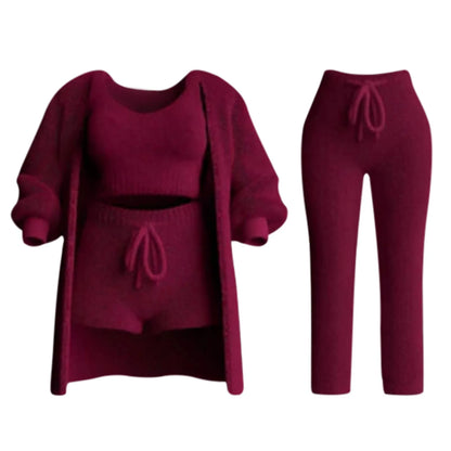 Women Lounge Pants Knitting Fleece Warm Autumn Winter Yoga Pants Butt Lifting Casual Solid Elastic Waist Workout Sweatpants