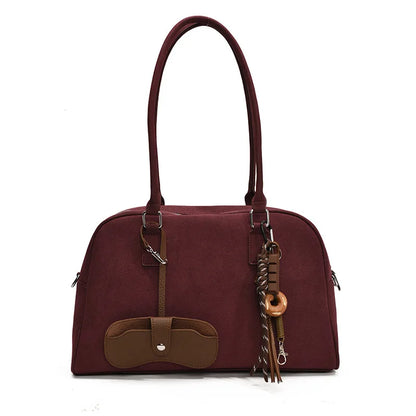 Big Size Women Bowling Bags Suede Pure Color Large Capacity Shoulder Crossbody Bag With Long Strap 2025 Luxury Designer Handbags