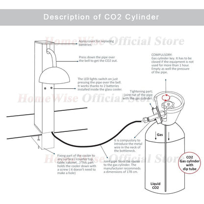 LX Glass Chiller CO2 Glass Froster for Cups and Glasses Drink Chiller for Cocktail Beer Mixed Drinks Wine Glass Chiller for Bar