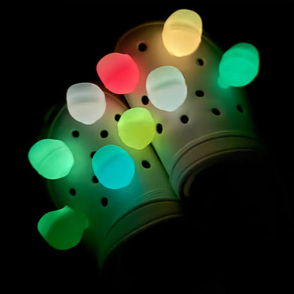 2pcs LED Shoe Lights - Glow in Dark Safety Charms for Night Cycling, Hiking & Cave Camping Accessories