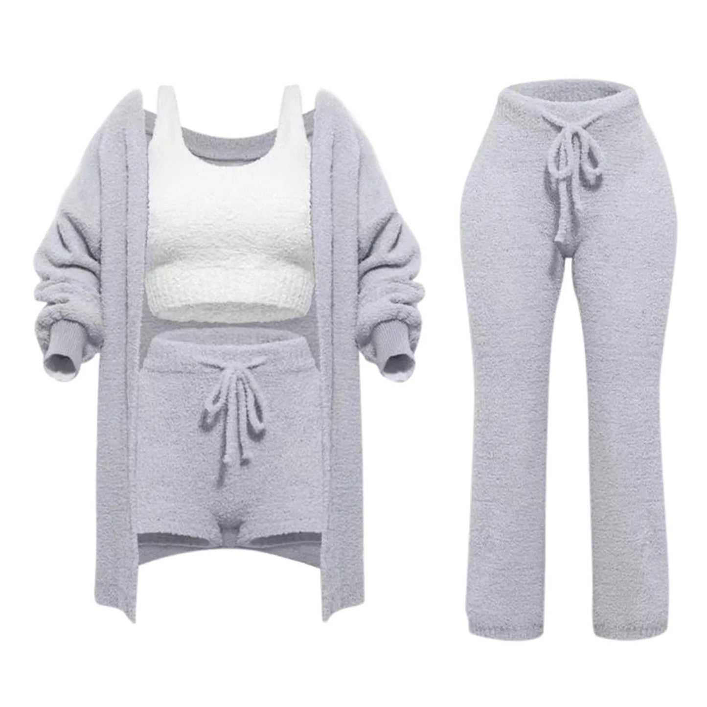 Women Lounge Pants Knitting Fleece Warm Autumn Winter Yoga Pants Butt Lifting Casual Solid Elastic Waist Workout Sweatpants