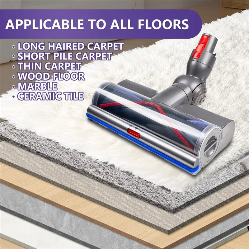 High Torque Anti-Tangle Brush Head for DysonV8 V7 V11 V15 V10 Models Attachment with Adjustable Suction Premium Vacuum Accessory