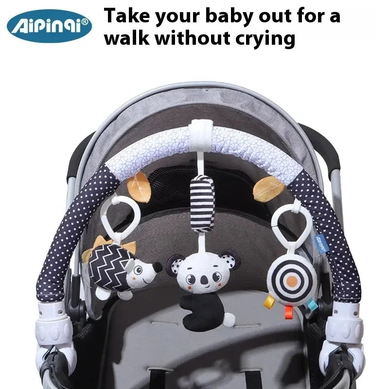 Baby Stroller Hanging Toy - Musical Mobile Attachment for Cribs  Prams, In-Stock Clip-On Entertainer with Soothing Chimes
