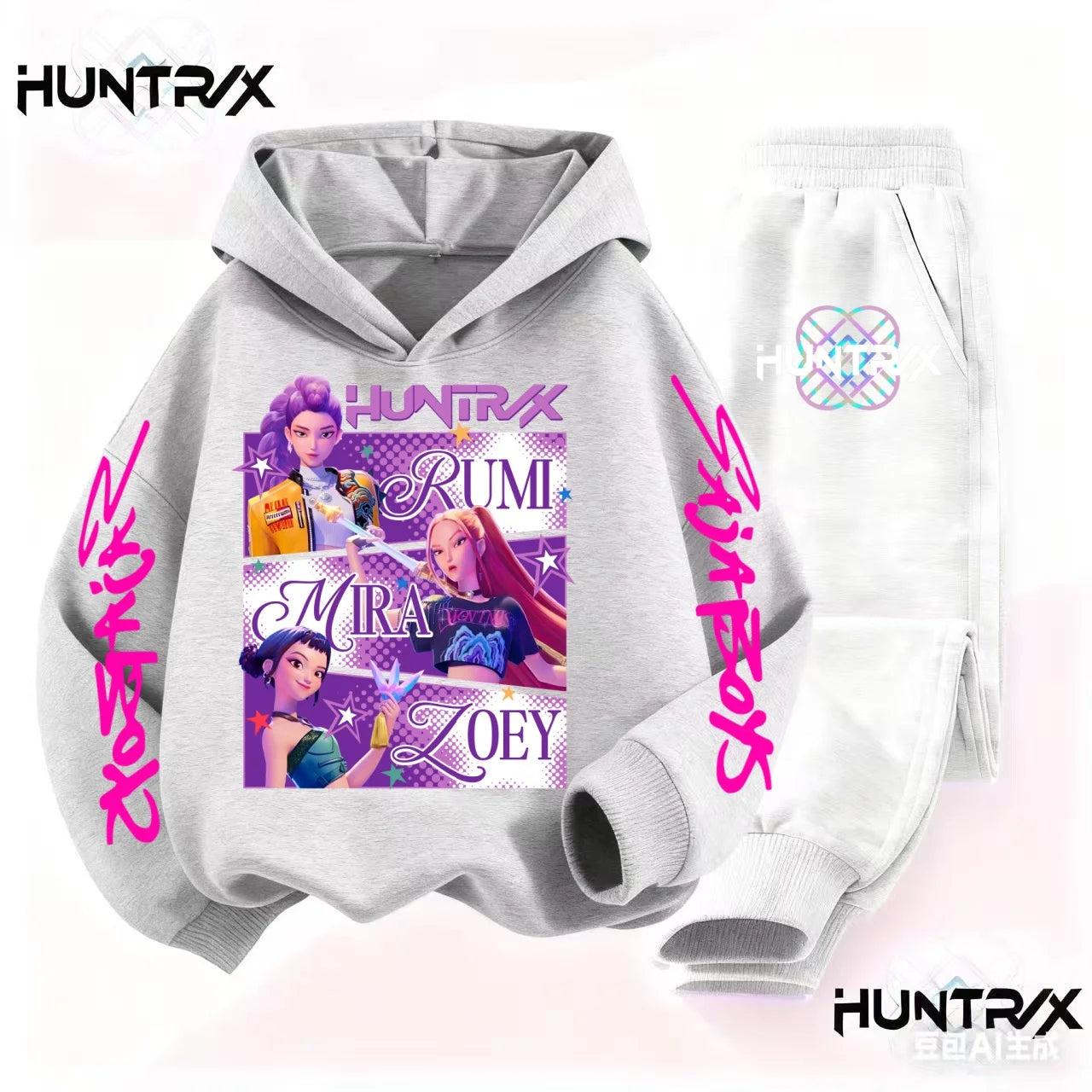 Children Hoodies Sets Kpop Demon Hunters Saja Boys Pullover Girls Boys Sweatshirts Anime Trucksuit Autumn Casual Kids Clothes