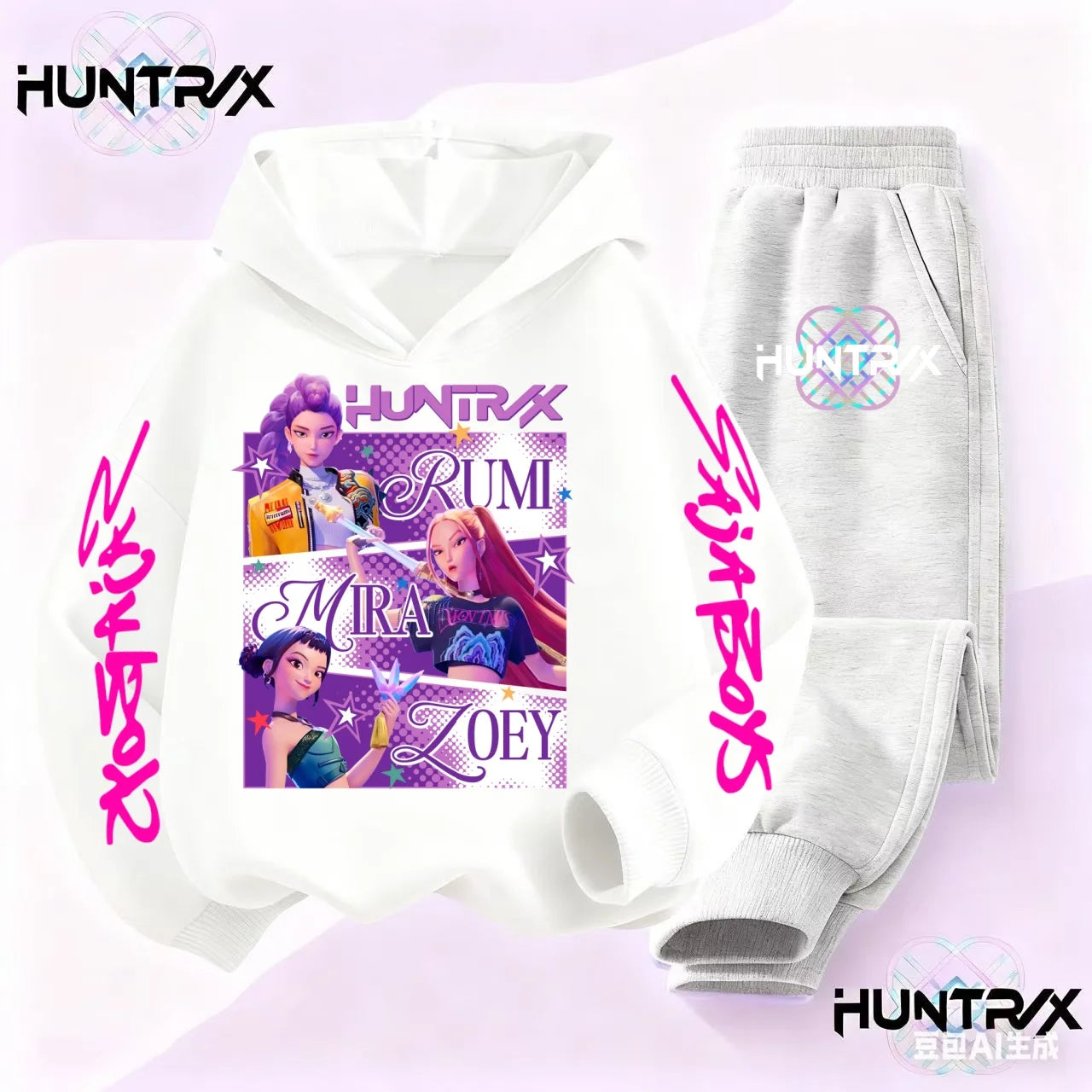 Children Hoodies Sets Kpop Demon Hunters Saja Boys Pullover Girls Boys Sweatshirts Anime Trucksuit Autumn Casual Kids Clothes