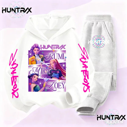 Children Hoodies Sets Kpop Demon Hunters Saja Boys Pullover Girls Boys Sweatshirts Anime Trucksuit Autumn Casual Kids Clothes