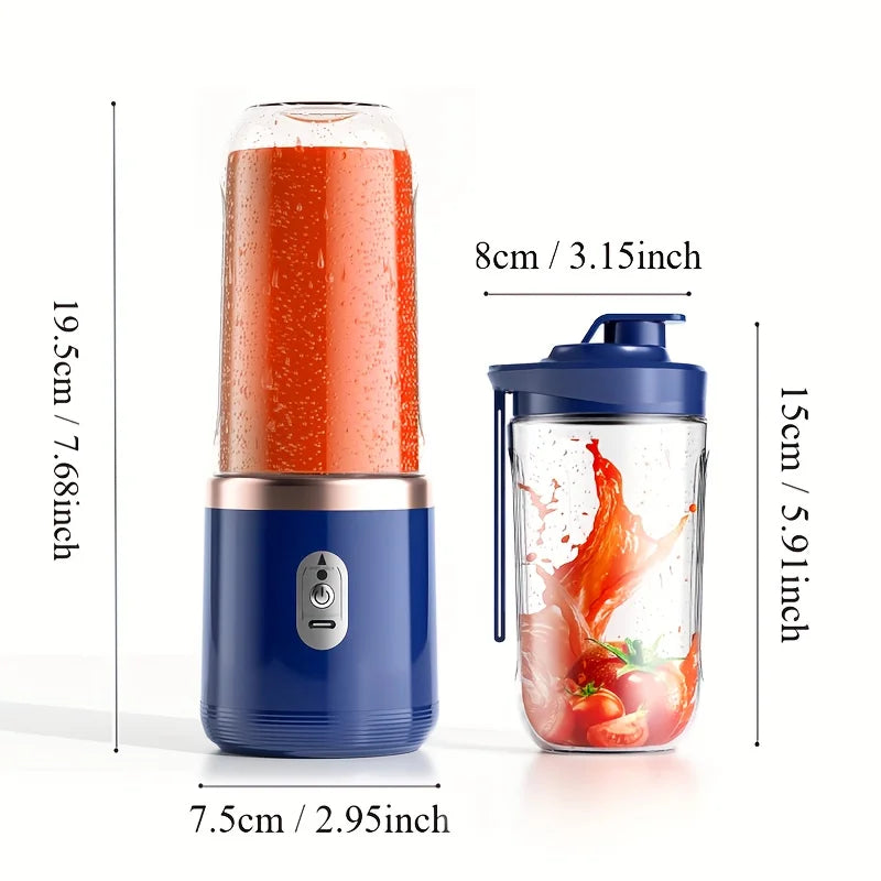 400ml Portable Electric Juicer Double Cup USB Fruit Blender Mixer for Juice Milkshake Smoothie Making Multifunction Juice Maker