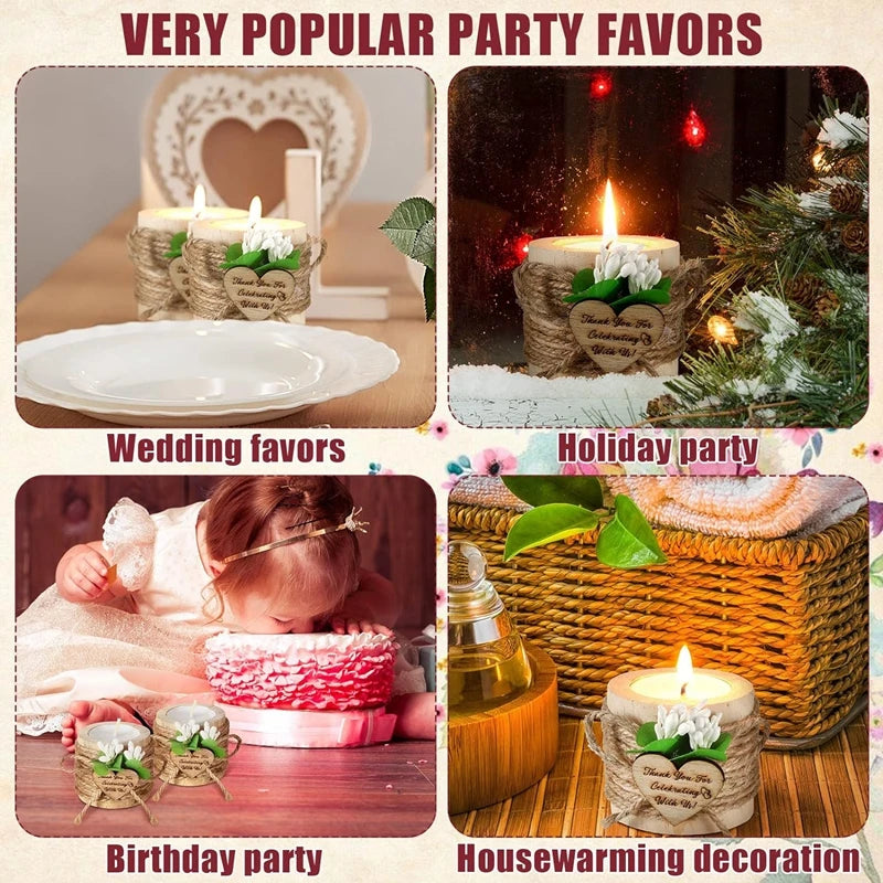 5/10pcs Wedding Wooden Tealight Candle Holder Thank You for Celebrating With Us Birthday Party Table Decoration Christmas Gifts