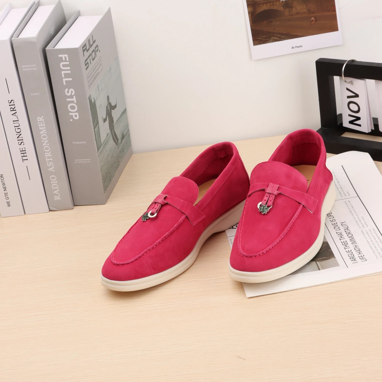 XOBZJH brand high-quality loafers, soft unisex casual shoes, multi color genuine leather flat shoes, luxurious design