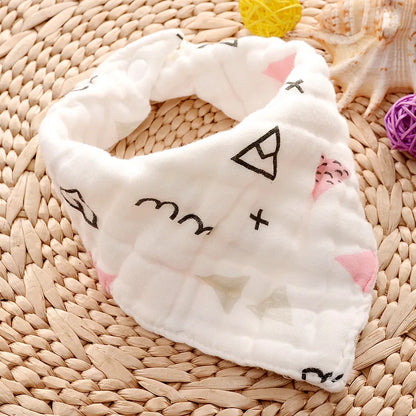 5Pcs Muslin Baby Bibs 100% Natural Cotton Soft Baberos Bebe Animal Bandana Infant Smock Burp Cloth Feeding Saliva Drool Towel